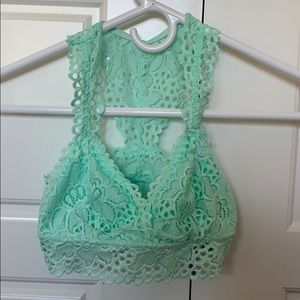 AMERICAN EAGLE RAZOR BACK LACE MINT GREEN BRALETTE